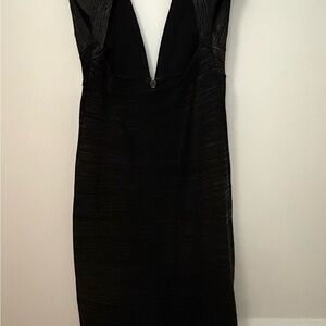 HERVE LEGER  Black Backless Dress